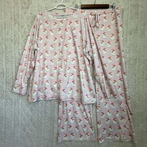 Mary Square Women's Christmas Santa Pajamas Set Nostalgia Sz 2X XXL Stretchy